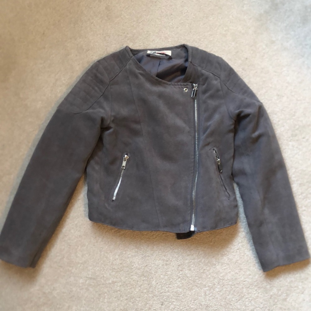 Suede biker jacket